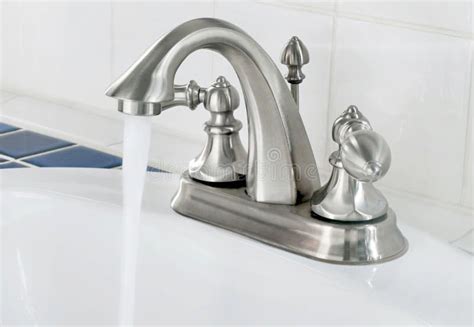 Faucet With Running Water Close Up Stock Image Image Of Home Close 243475053