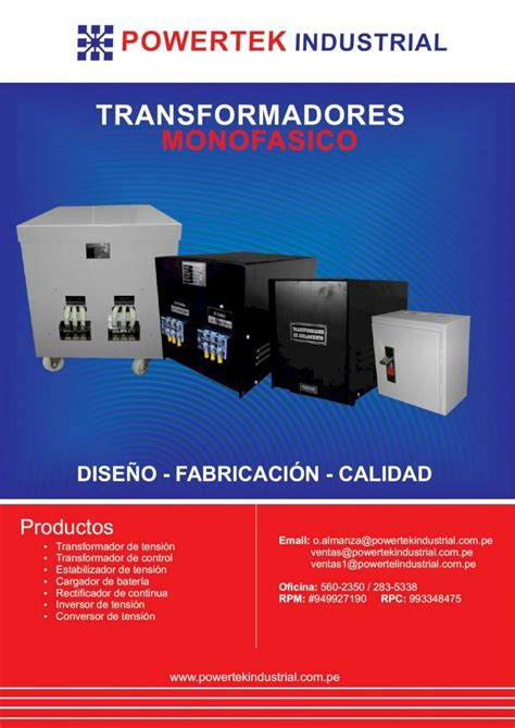 PDF Catalogo Transformadores Monofasicos PDFSLIDE NET