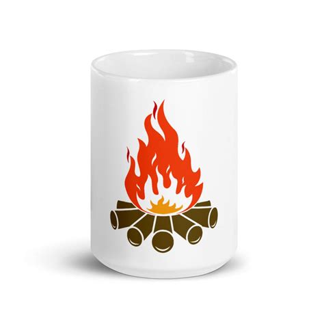 Campfire Glossy Mug Nature Coffee Mug Minimalistic Mug For Etsy