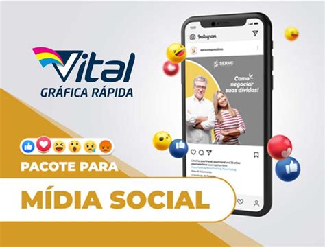 Pacote de artes para redes sociais Vital Gráfica Rápida