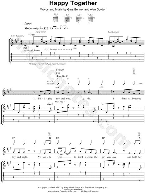 Happy Together Guitar Chords