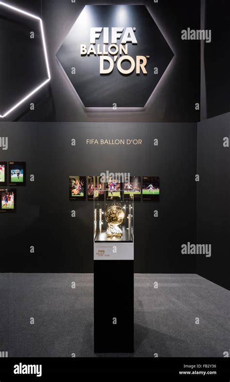 The FIFA Ballon d'Or trophy is exhibited at the future FIFA museum at ...