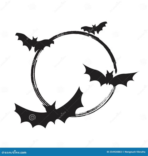 Halloween Black Bat Icon Set Bats Silhouettes On White Background