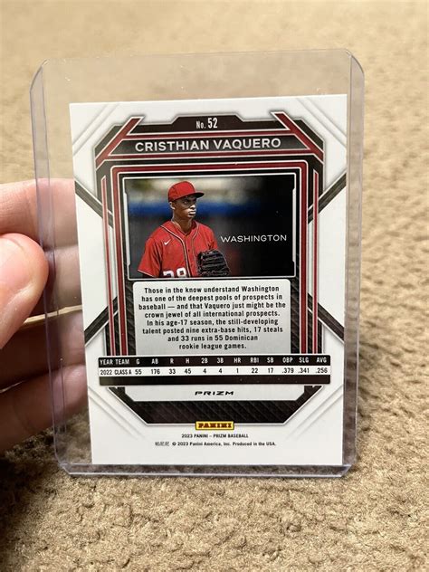 2023 Panini Prizm Baseball Green Cracked Ice Cristhian Vaquero Prizm EBay