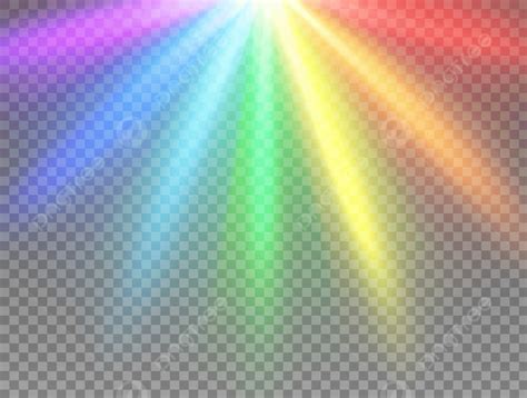 Rainbow Rays On Transparent Background Iridescent Effect Shine PNG