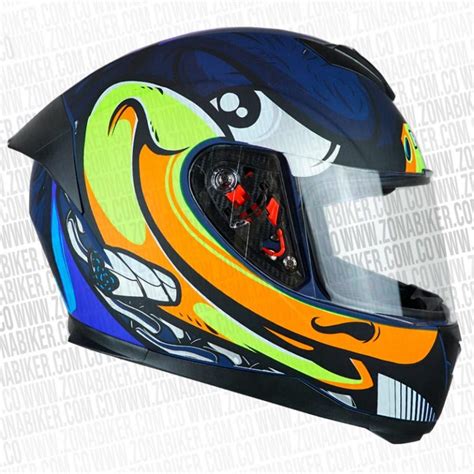 Casco Hro 511 Chulo Azul Navy Amarillo ZONABIKER LA 21