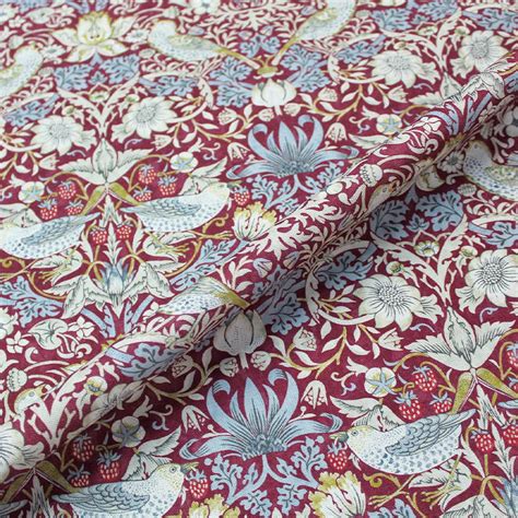 William Morris Strawberry Thief Furnishing Fabric Plum Fabrics Galore