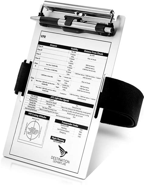 Destination Departure Pilot Kneeboard Aluminum Pilot Writing Board