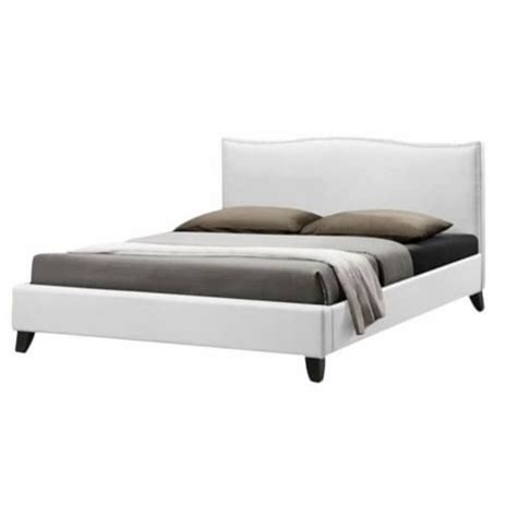 Bowery Hill Modern Faux Leather Queen Size Platform Bed In White