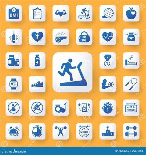 App Fitness Icon Set Vector Illustration Stock Illustration