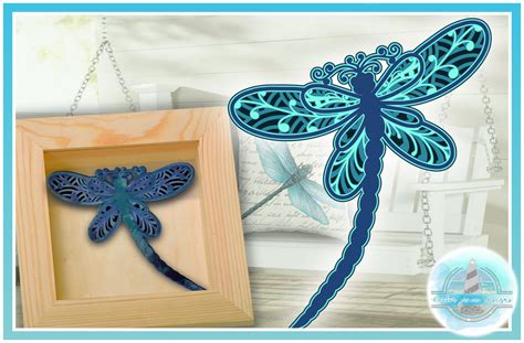 3D Mandala Layered Design Dragonfly Mandala SVG File 513723 Cut