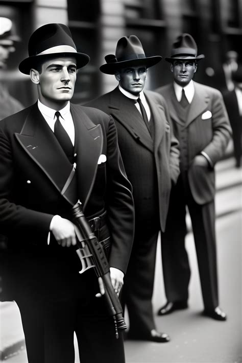 Lexica 1940 American Gangsters With Tommy Gun In New York