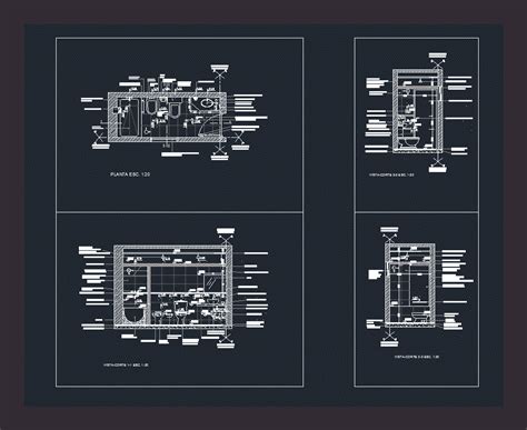 Banos Publicos En DWG Librería CAD