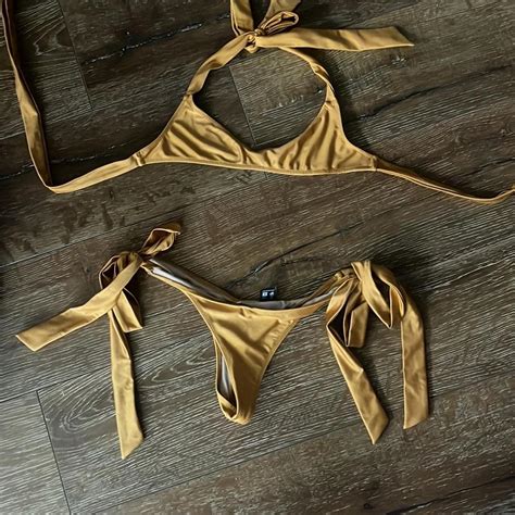Melissa Simone Orange Bikini Top Is Size Small Depop