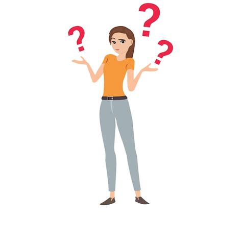 Premium Vector Confused Woman With Several Questions Vector Woman