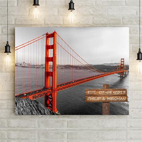 San Francisco Golden Gate Bridge Sign Personalized Premium Canvas ...