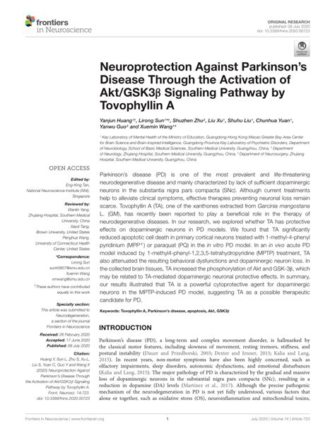 Pdf Neuroprotection Against Parkinsons Disease Through The