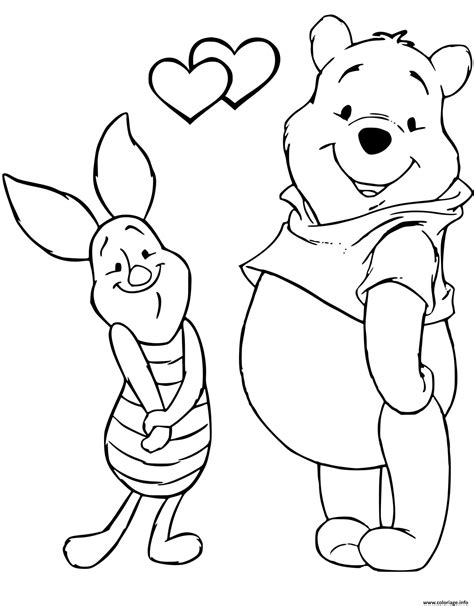 Coloriage Winnie Ourson Et Porcinet Petit Cochon Rose Timide Dessin