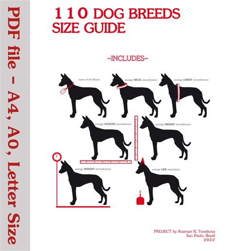 Unique and Complete Dog Size Guide Pdf File, 110 Illustrated Dog Breeds ...