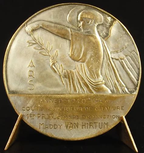 MÉDAILLE ART DÉCO Roi des Belges Léopold III Maddy Van Hirtum 1941