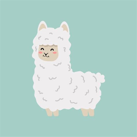 Premium Vector Llama Alpaca Fluffy Flat Cartoon