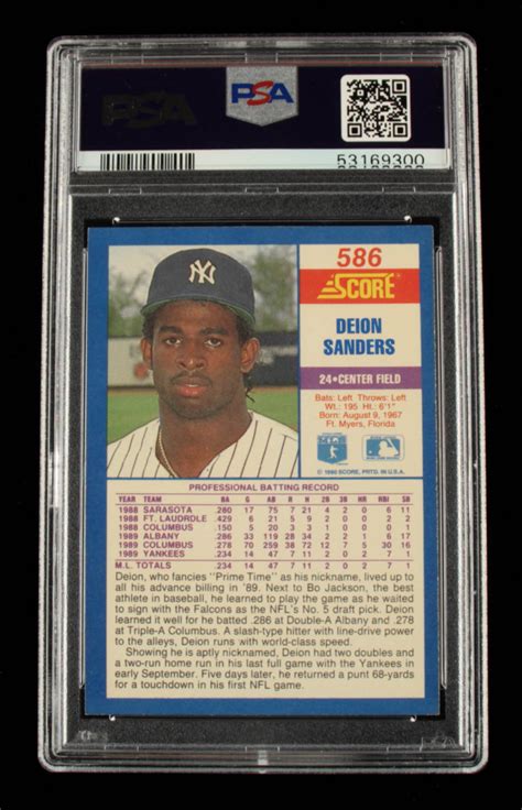 Deion Sanders Score Psa Pristine Auction