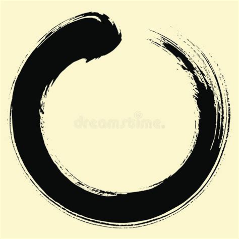 Zen Red Enso Japanese Circle Brush Stroke Sumi E Vector Illustration