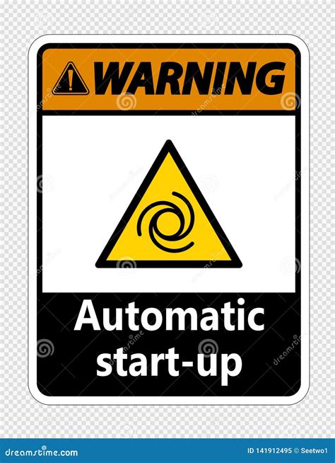 symbol warning automatic start  sign  transparent background stock