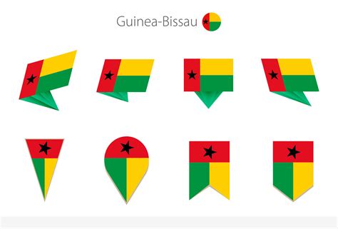 Guinea Bissau National Flag Collection Eight Versions Of Guinea Bissau