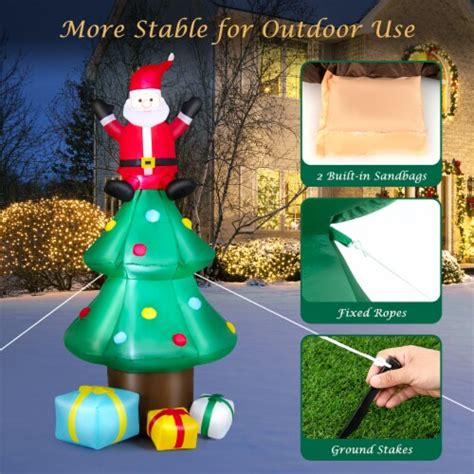 Costway 7 FT Christmas Tree With Santa Claus Gift Boxes Blow Up Xmas