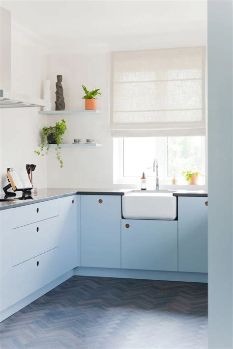 Kew Penthouse Bespoke Light Blue Ladbroke Kitchen