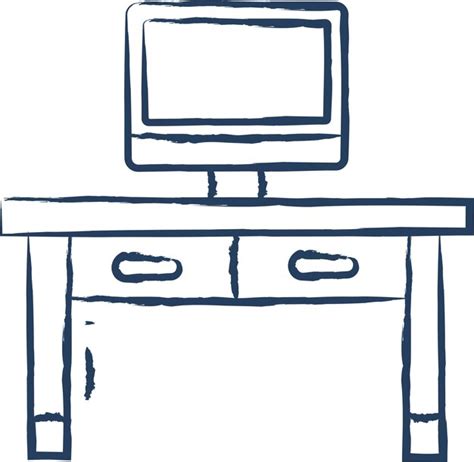 Premium Vector Work Desk Hand Drawn Vector Illustration