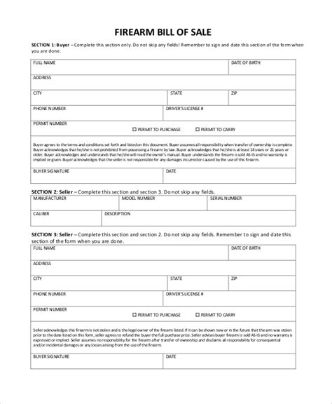 Free Indiana Firearm Bill Of Sale Form Word Pdf Eforms Free Images