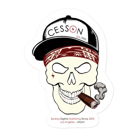 Badass Biker Skull Sticker CESSON