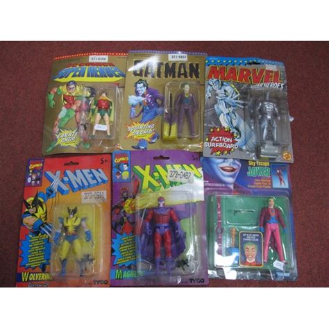 Six Carded Plastic Action Figures To Include Kenner 63140 The Dark