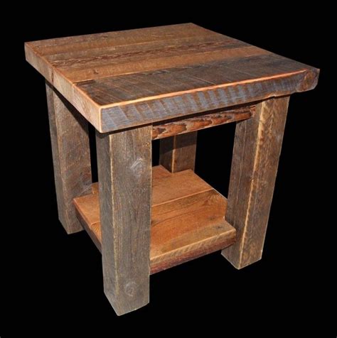 Barnwood End Table Rustic End Tables Barn Wood Wood Furniture Diy