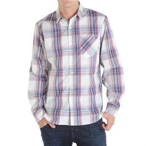 Volcom Ex Factor Plaid Long Sleeve Button Down Shirt Evo Outlet