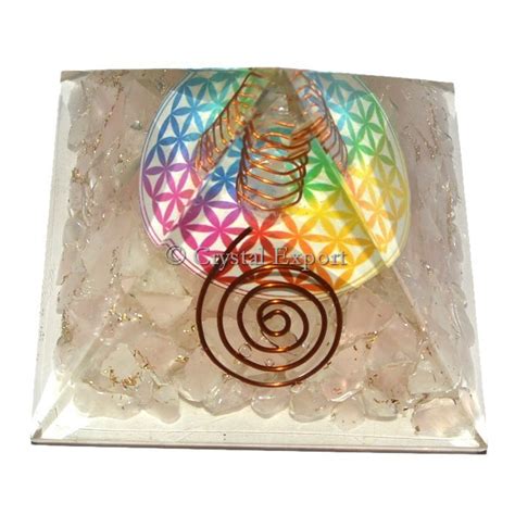 Orgonite Pyramids Rose Quartz Orgone Pyramids With Flower Of Life