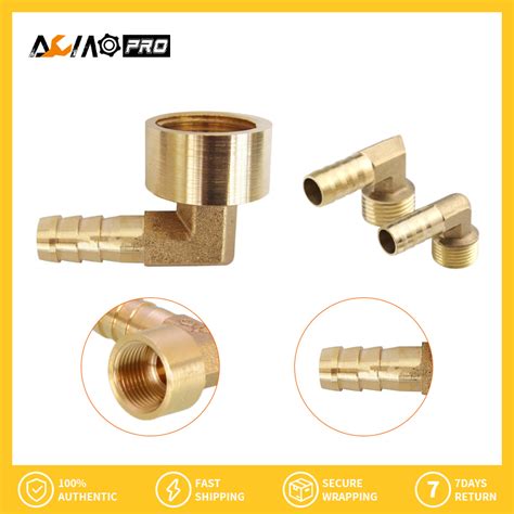 Aumopro 1pc 90 Degree Elbow Brass Hose Barb Fitting Elbow 681012mm To 14 18 12 38 Bsp