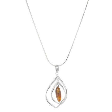 Pendentif En Ambre Cognac Et Argent925 1000 Bijouxdambre