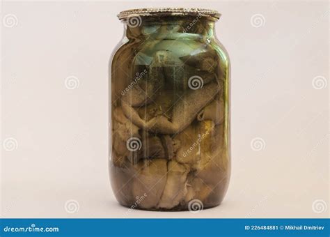 Botulism, Food Poisoning from Canned Foods Concept. Glass Jar Wi Stock ...