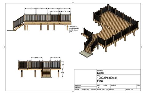 Plans For Above Ground Pool Deck 12x22 Oval Pool Etsy