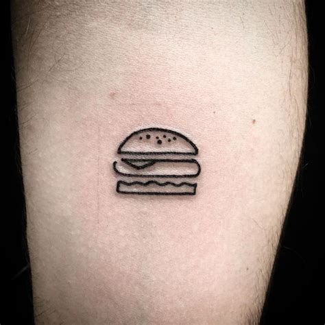 Burger Burgertattoo Linework Blackwork Calaca Mini Tattoos Cute