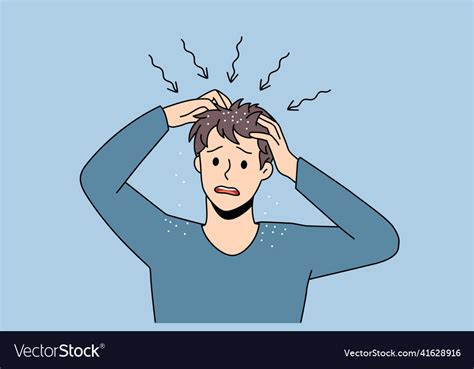 Itchy Head And Dandruff Concept Royalty Free Vector Image