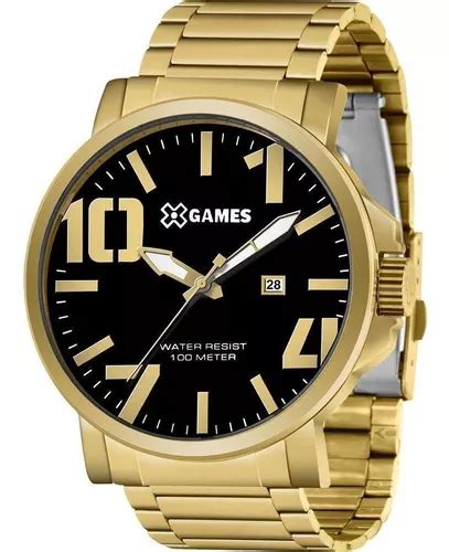 Reloj analógico dorado original de X games para hombre color de fondo