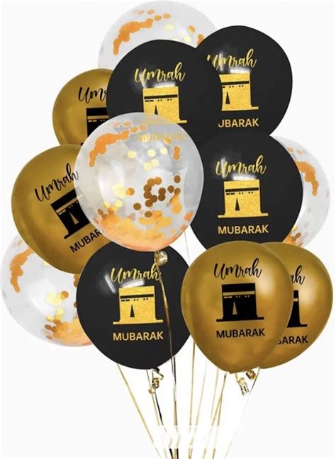 Ramadan Ballonnen Latex Ballon Goud Zwart Umrah Mubarak Decoratie