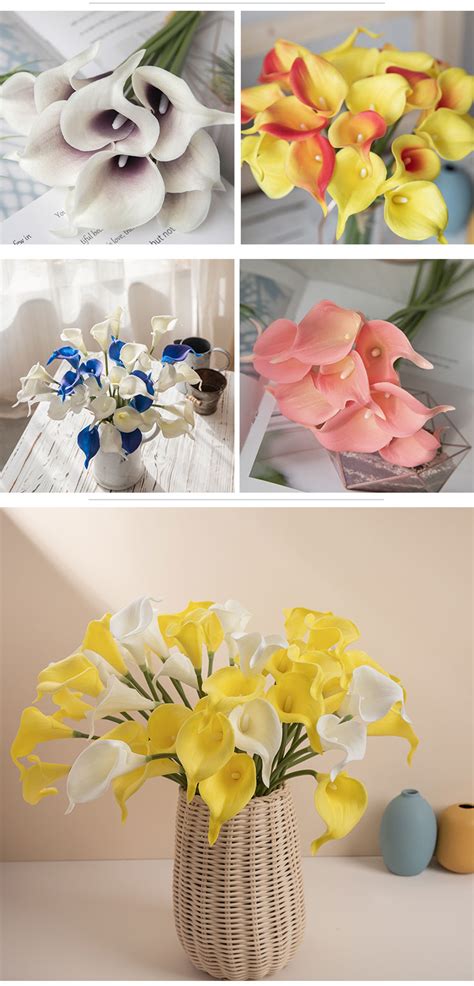 Wholesale MW01501 Real Touch PU Calla Lily Stems Artificial Flowers