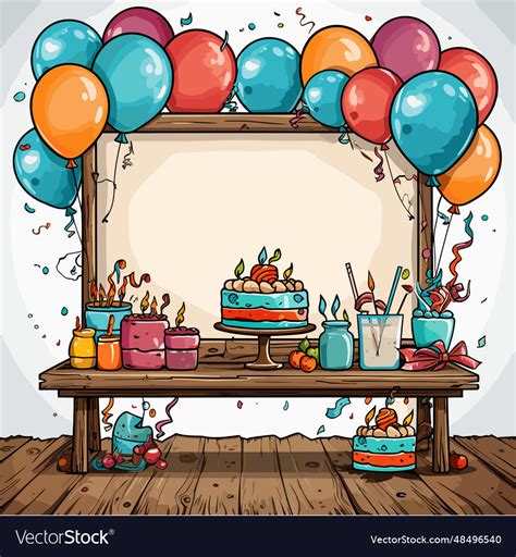 Birthday Party Hand Drawn Comic Royalty Free Vector Image