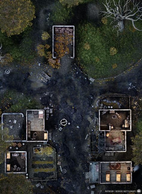 Haunted Village Center [animated Battlemap] [27x37] [100px Per Square] [gridless] [3d