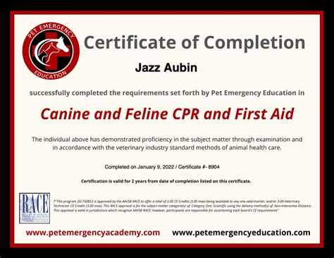 Certification in Feline and Canine CPR and First Aid - Cats with Jazz ...